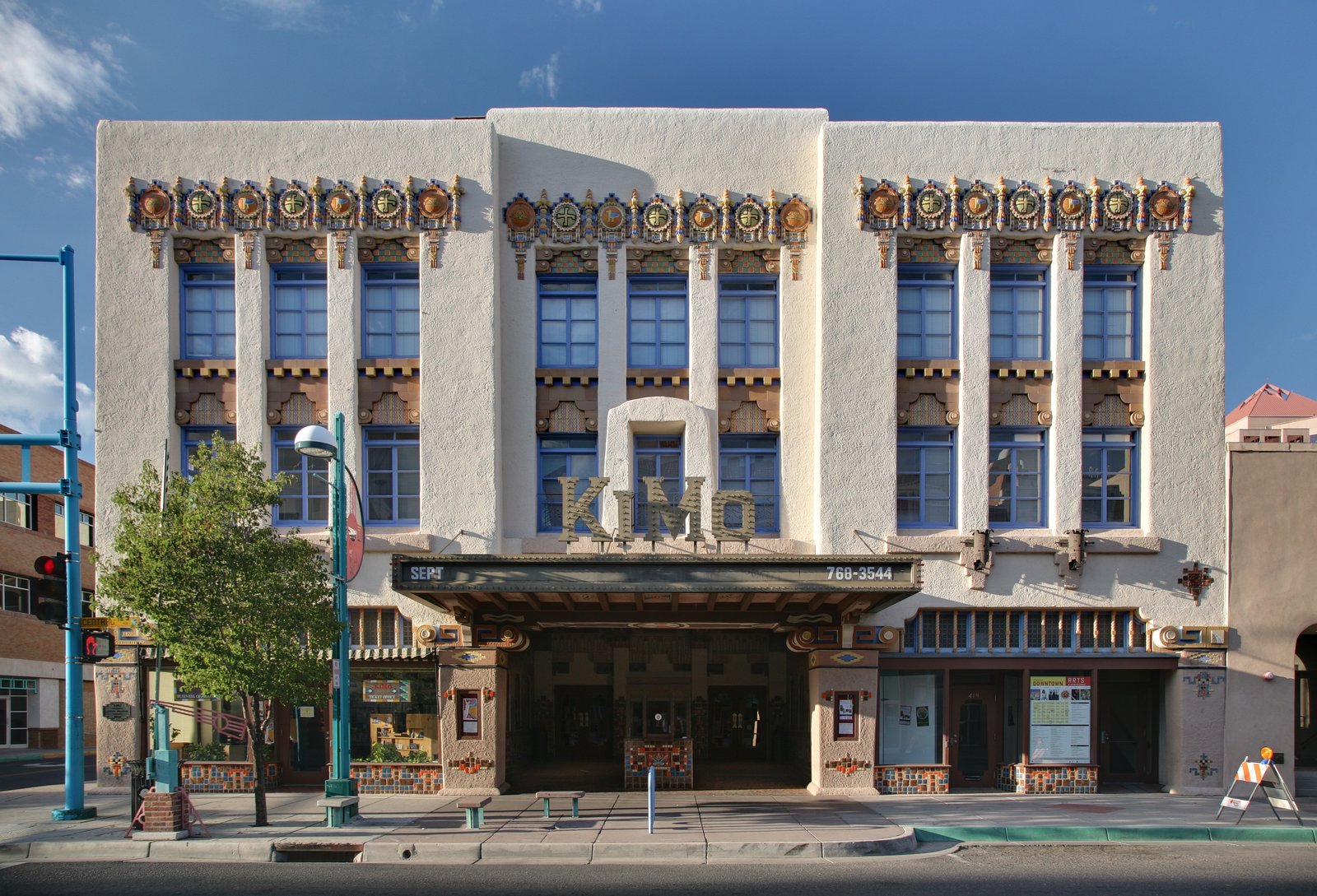 KiMo Theatre Albuquerque Pueblo Deco facade on Central Avenue Route 66
