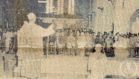 President Joseph Kasa-Vubu and government officials at a Catholic ceremony at Notre-Dame du Congo Cathedral, Léopoldville, 1961
