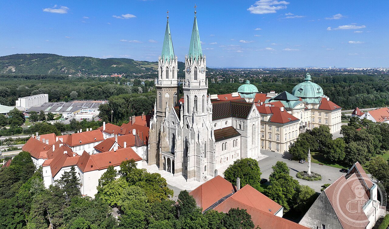 Klosterneuburg Abbey, Austria, an Augustinian monastery founded 1114 by Saint Leopold III, holding the 1181 Verdun Altar of 51 enamelled panels by Nicholas of Verdun