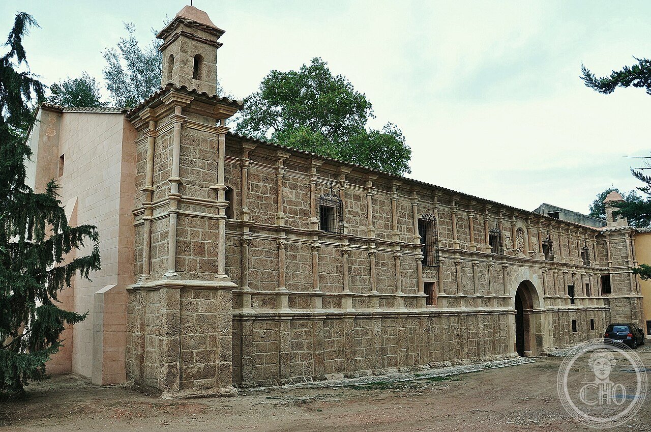 Exterior of Monasterio de Piedra, a Cistercian monastery in Nuévalos, Aragón, Spain, founded 1194, where Europe's first cup of drinking chocolate is said to have been prepared in 1534
