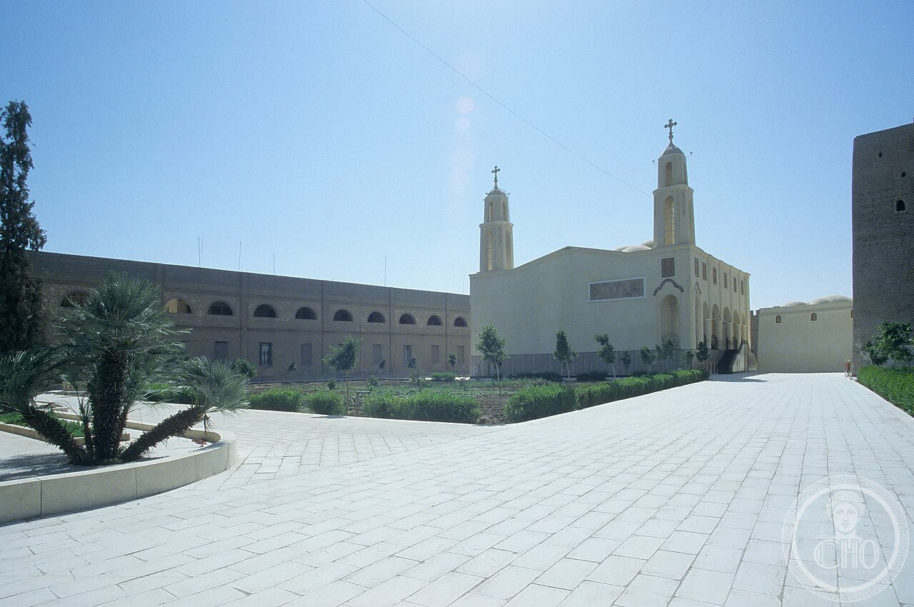 Deir el-Muharraq monastery in Upper Egypt, one of the most venerated Coptic pilgrimage sites, traditionally believed to mark the southernmost point reached by the Holy Family during their flight into Egypt