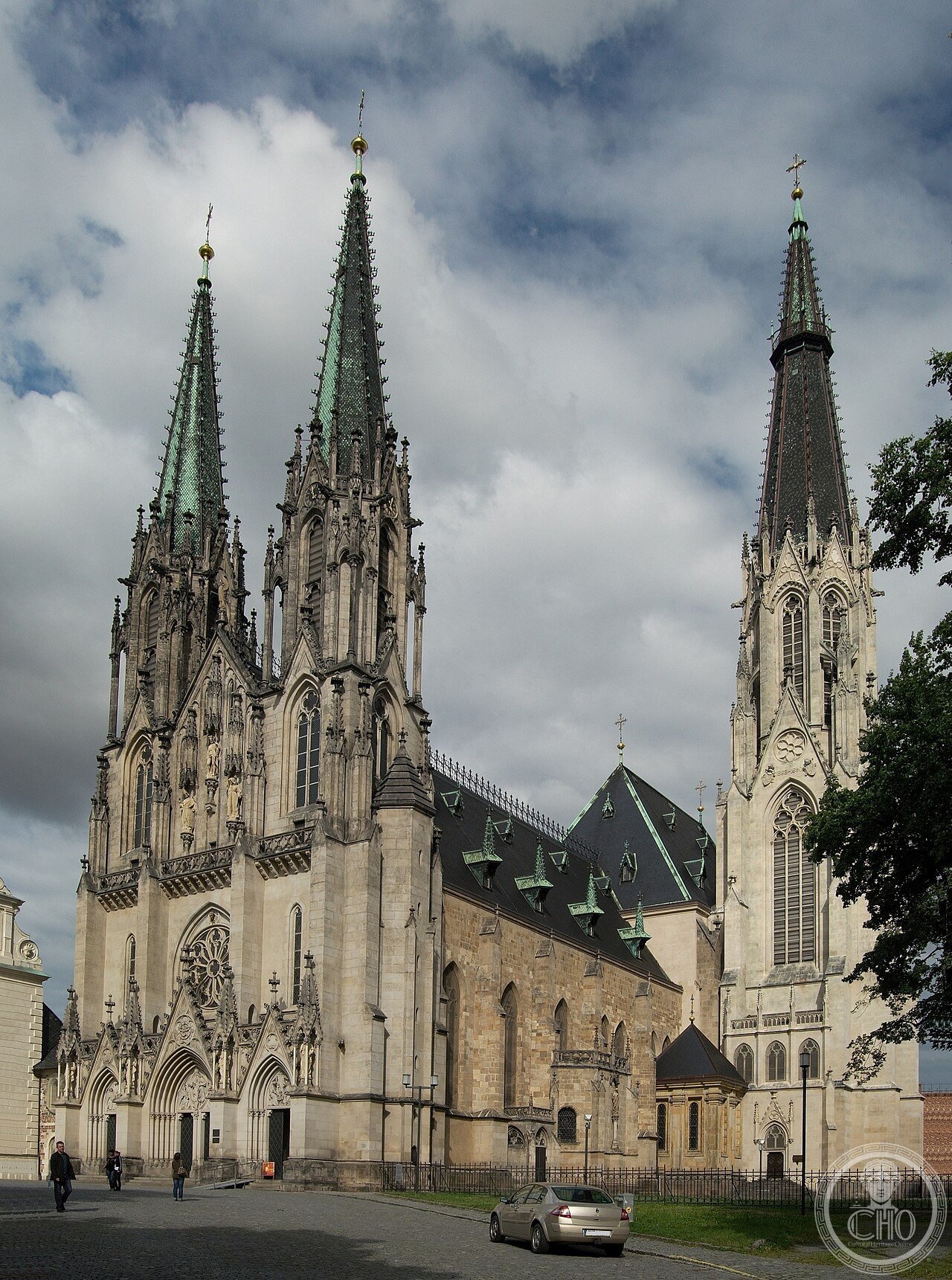 St Wenceslas Cathedral in Olomouc, Czech Republic, founded 1107, whose tower is the tallest church tower in Moravia, near the site where King Wenceslas III was murdered in 1306, an unsolved killing that ended the Přemyslid dynasty