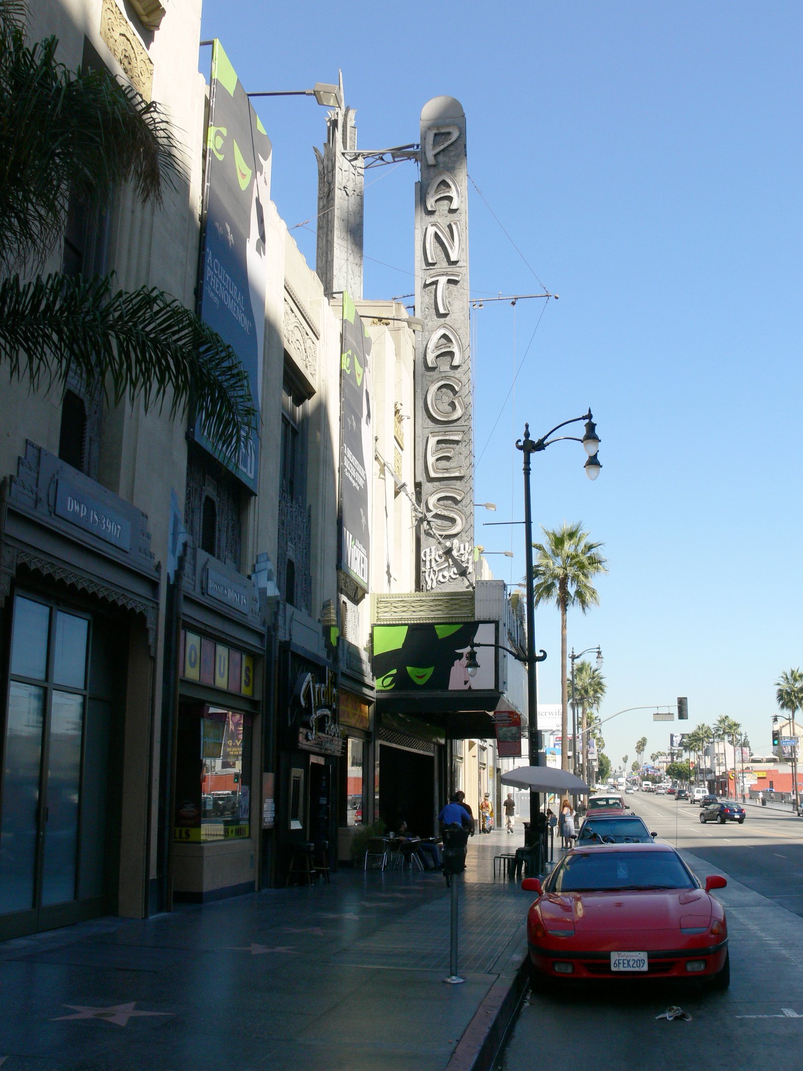 Pantages Theatre Art Deco facade on Hollywood Boulevard, Hollywood, California