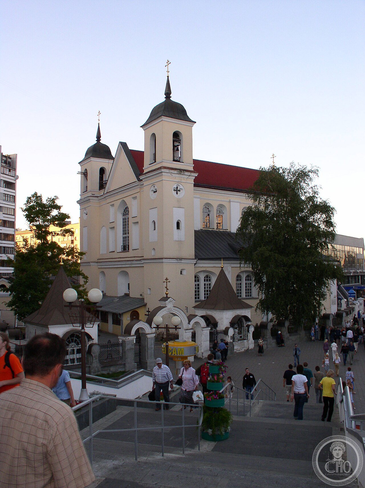 The Cathedral of the Holy Apostles Peter and Paul in Minsk, Belarus, founded 1611-1613, widely cited as the oldest surviving stone building in the city, its fortress-like walls up to three metres thick
