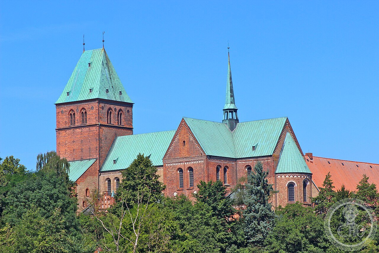 Ratzeburg Cathedral, Schleswig-Holstein, Germany, founded by Henry the Lion in 1154, one of the oldest brick churches in northern Germany, standing on an island town surrounded by four lakes