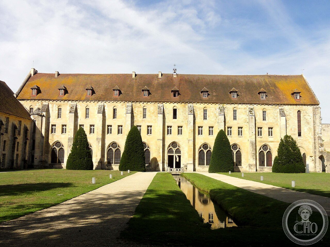 The monks' building of Royaumont Abbey, France, founded 1228 by King Louis IX (Saint Louis), the largest Cistercian abbey in the Île-de-France, where the king himself served the monks at table and washed their feet