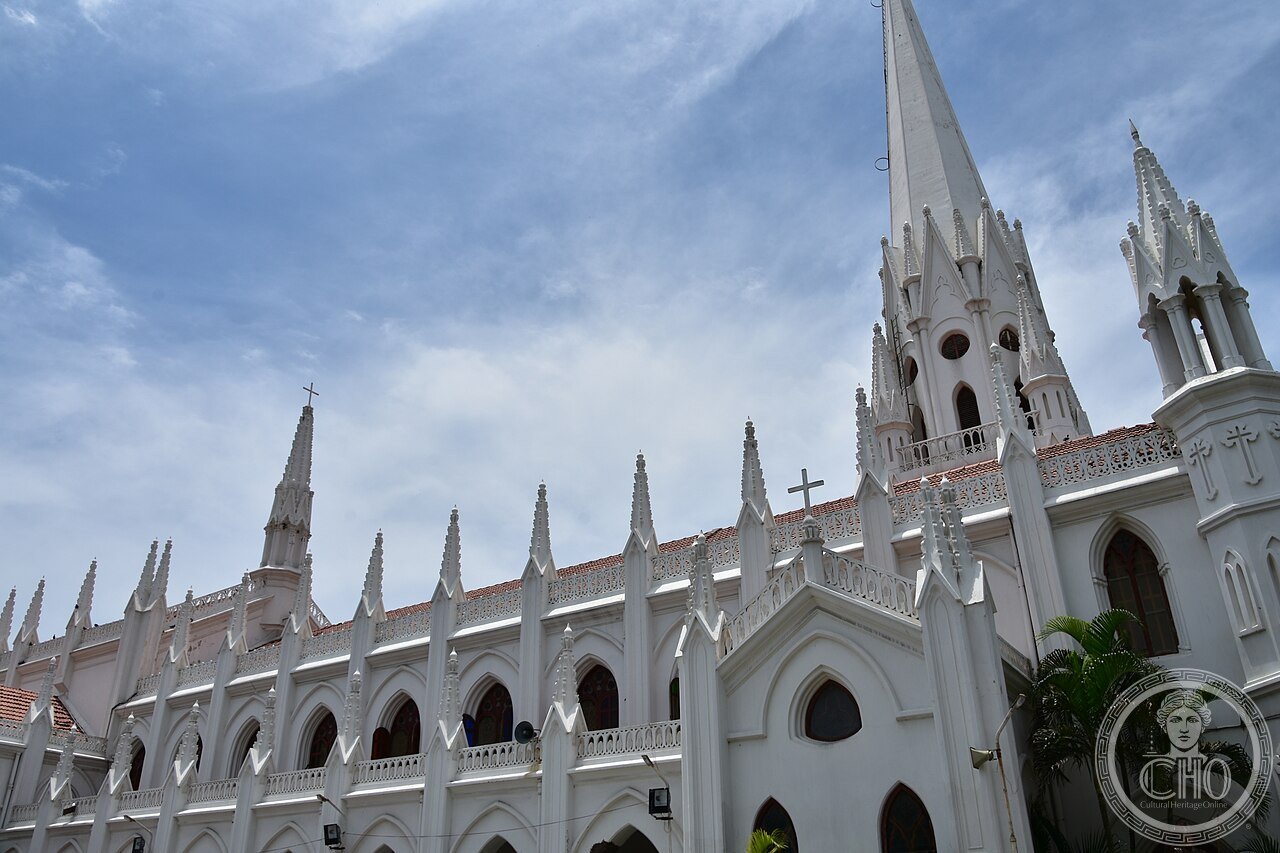 San Thome Basilica in Chennai, India, a Neo-Gothic church built over the traditional tomb of the Apostle Thomas, one of only three churches in the world built over the burial site of one of the twelve apostles