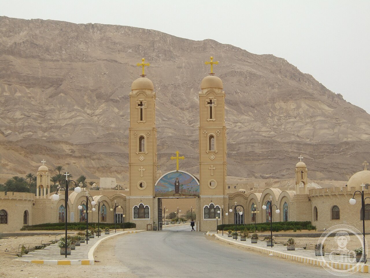 The fortified main gate of the Monastery of Saint Anthony in the Eastern Desert of Egypt, founded around 356 AD and considered the oldest Christian monastery in the world
