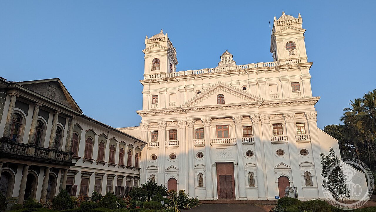Chapel of St. Cajetan in Old Goa, India, built by Italian Theatine friars 1655-1661 with a Greek-cross plan and dome, one of the few domed churches in Goa, popularly said to be modeled on St. Peter's Basilica in Rome