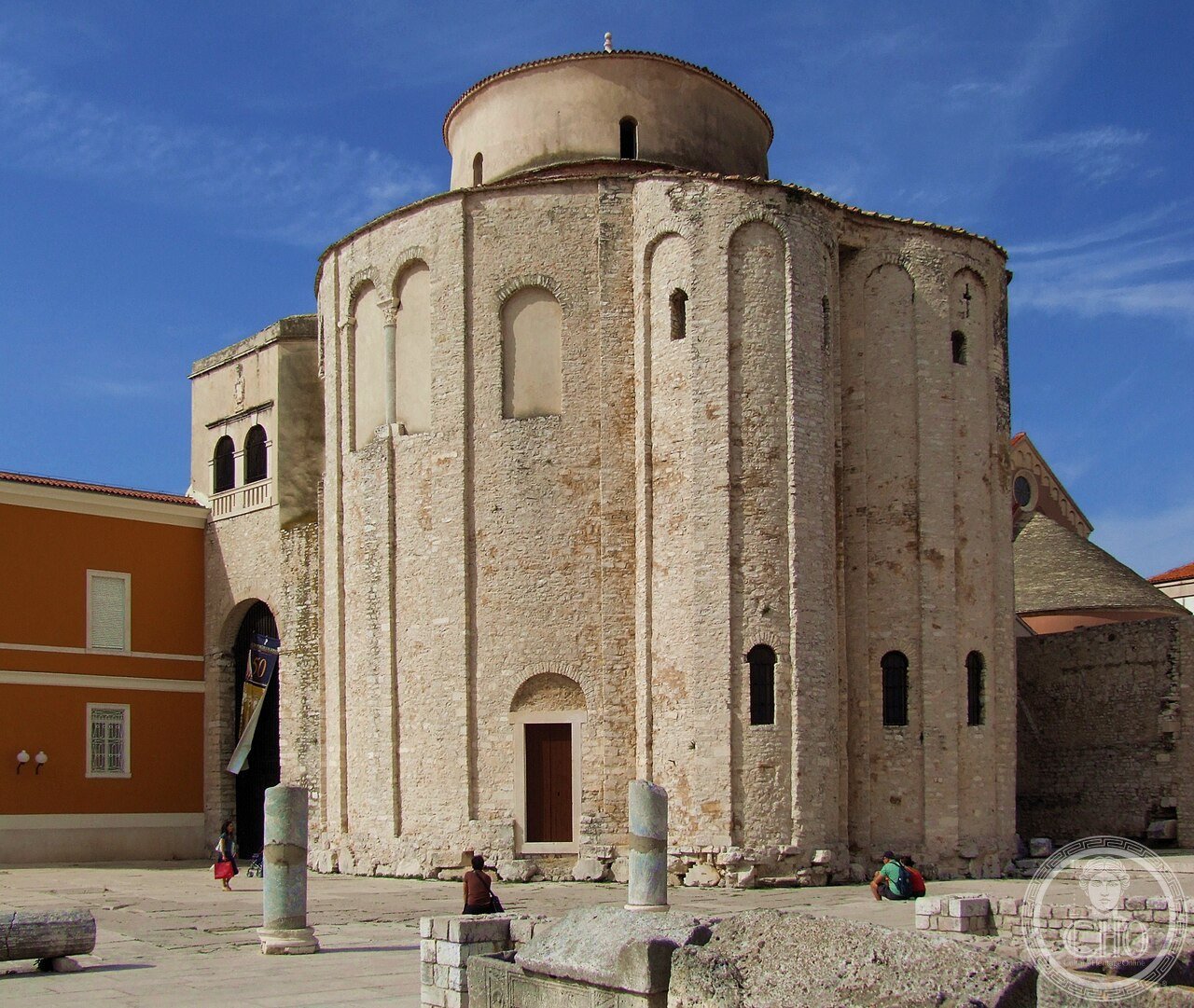 The circular Church of St. Donatus in Zadar, Croatia, built in the 9th century on the ancient Roman forum and considered the largest and most significant pre-Romanesque circular church in Europe