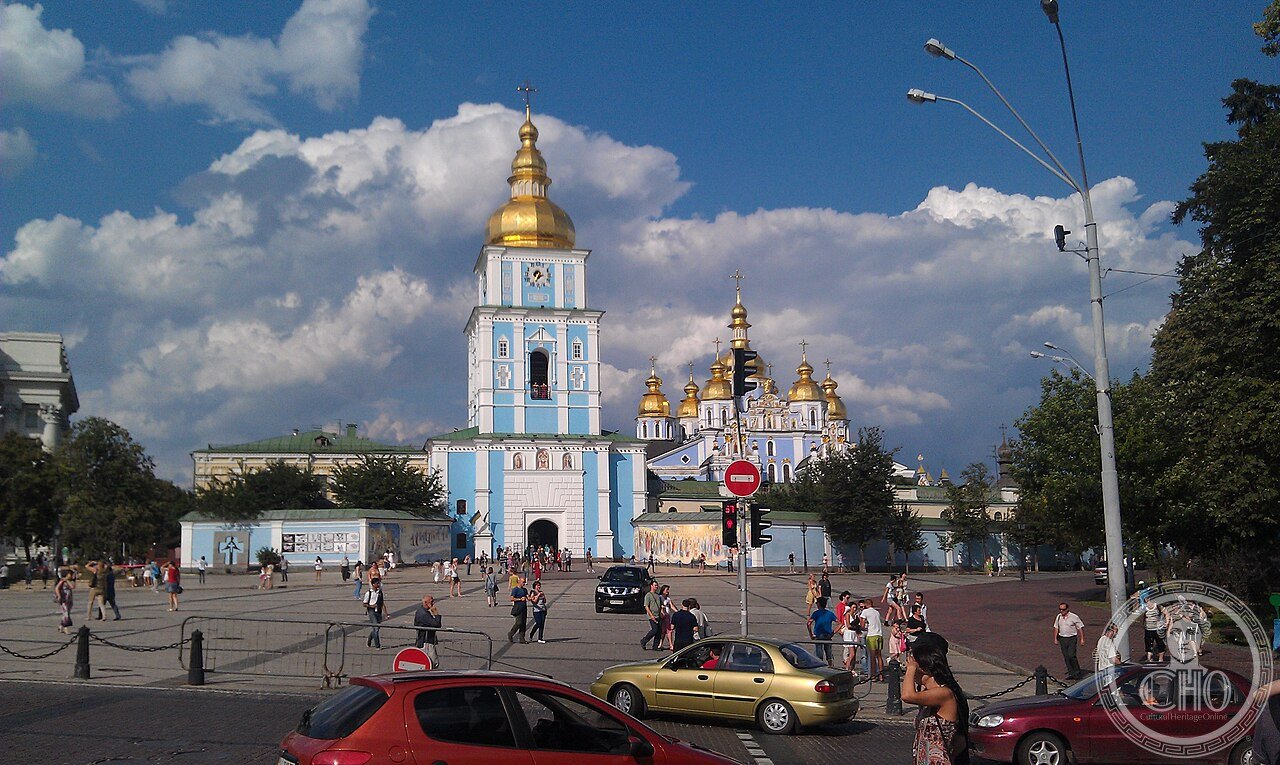 St. Michael's Golden-Domed Monastery in Kyiv, Ukraine, founded 1108-1113, demolished by Soviet authorities in 1937 and rebuilt from historic photographs and drawings after Ukrainian independence