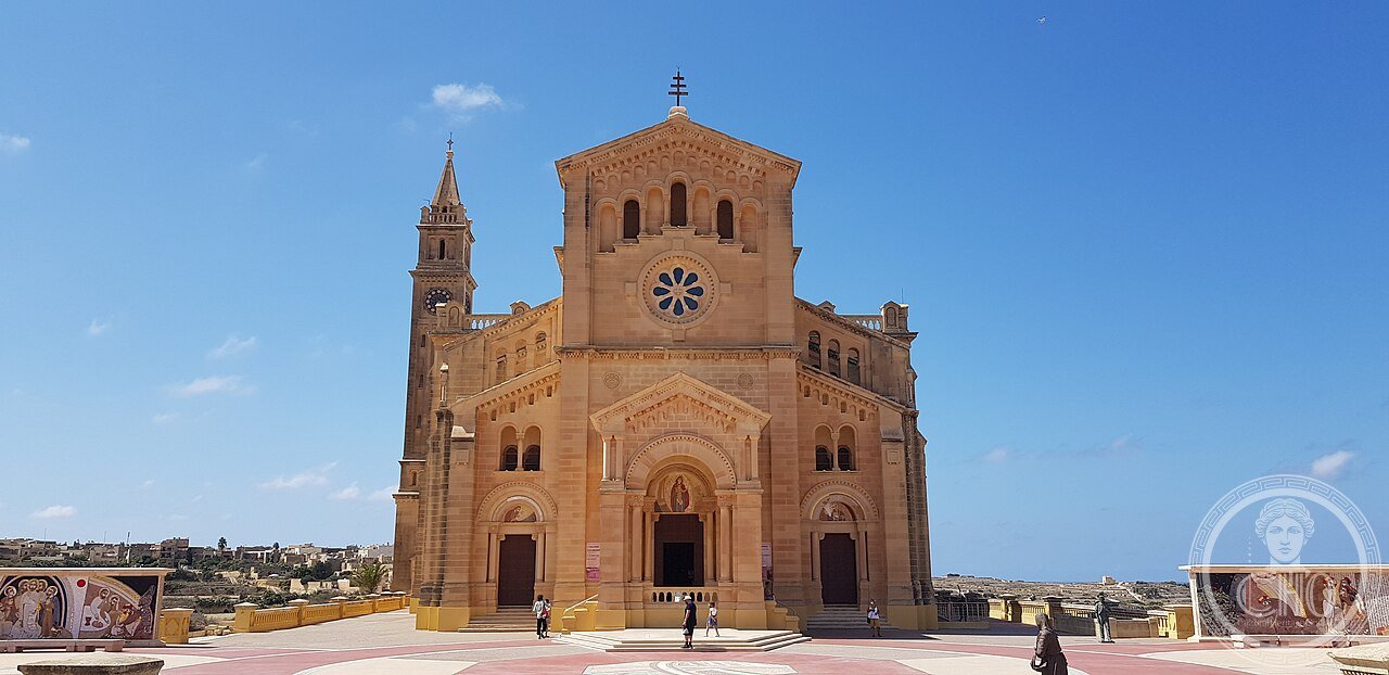 Ta' Pinu Basilica in Gozo, Malta, built 1920-1932 on the site of a small chapel where farmer Carmela Grima reported hearing the voice of the Virgin Mary in 1883, becoming known as the 'church of miracles'