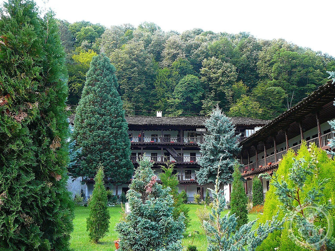 Exterior of Troyan Monastery in Bulgaria, the country's third largest monastery, founded around 1600 by hermits from Mount Athos and later home to a secret hiding place used by revolutionary Vasil Levski