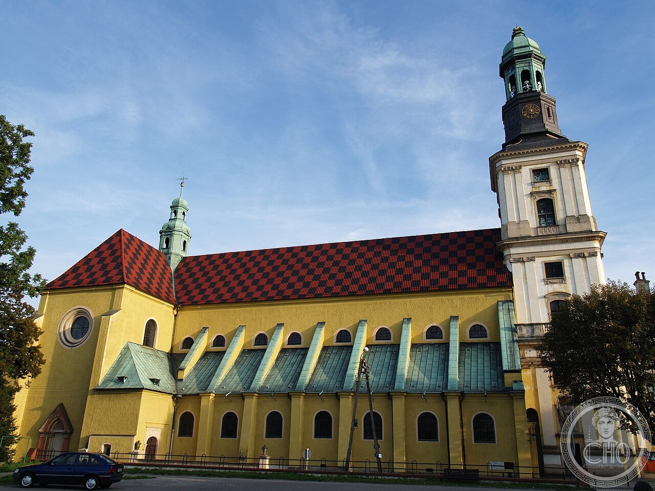 Basilica of St. Bartholomew and St. Hedwig in Trzebnica, Poland, founded 1202 as Poland's first female convent and later burial site of 22 Silesian Piast dukes, with the Chapel of St. Hedwig added 1268-1269 as Poland's first fully Gothic building