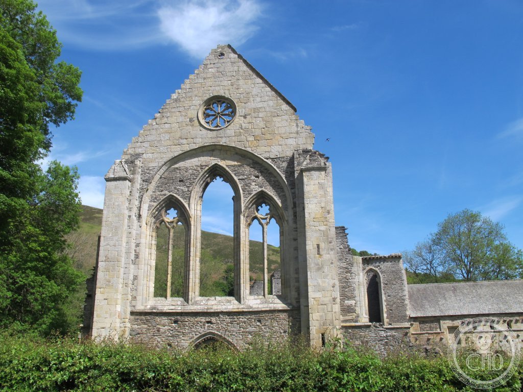 Ruins of Valle Crucis Abbey in Wales, founded 1201 by Madog ap Gruffudd Maelor as the last of fourteen Cistercian abbeys built in the country, named for the nearby 9th-century Eliseg's Pillar and later renowned for its patronage of Welsh bards