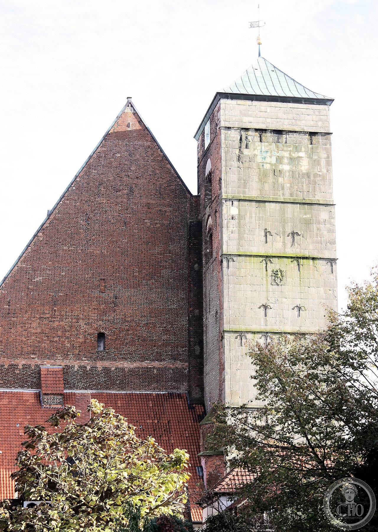 Exterior of Verden Cathedral, Lower Saxony, Germany, the first Gothic cathedral in Lower Saxony, built from 1290 with what is probably the oldest ambulatory choir in Germany