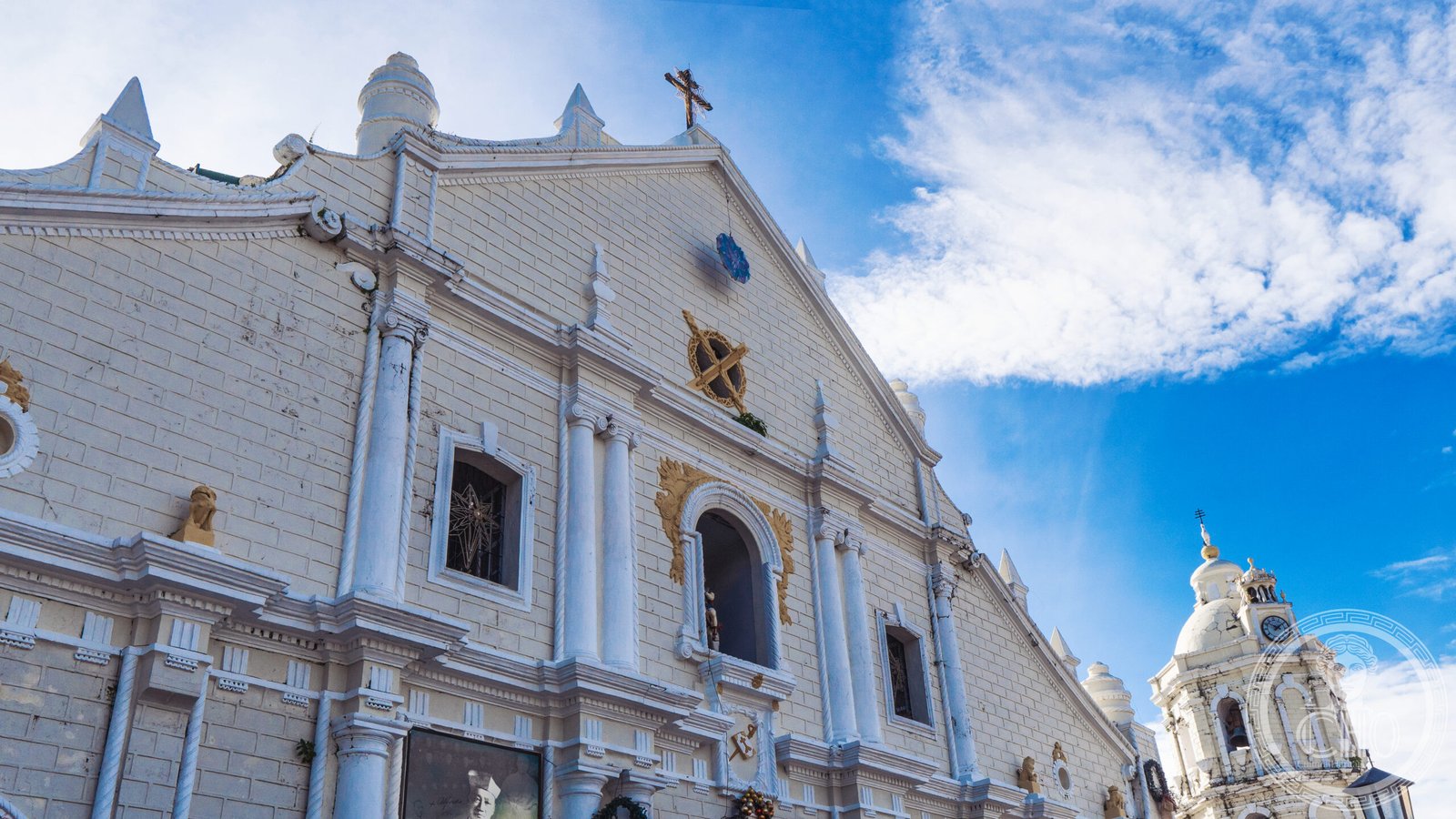 St. Paul Metropolitan Cathedral in Vigan, Philippines, a pale coral-stone earthquake baroque facade with its freestanding octagonal bell tower