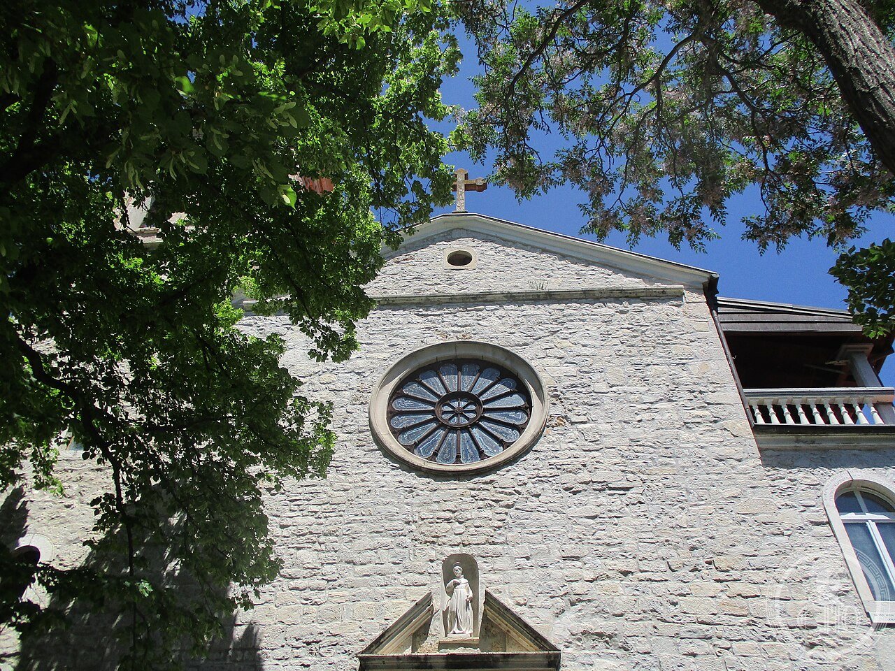 Visovac Monastery on a small island in the Krka river, Croatia, founded by Augustinian hermits in the 14th century and expanded from 1445 by Franciscans fleeing Ottoman-conquered Bosnia