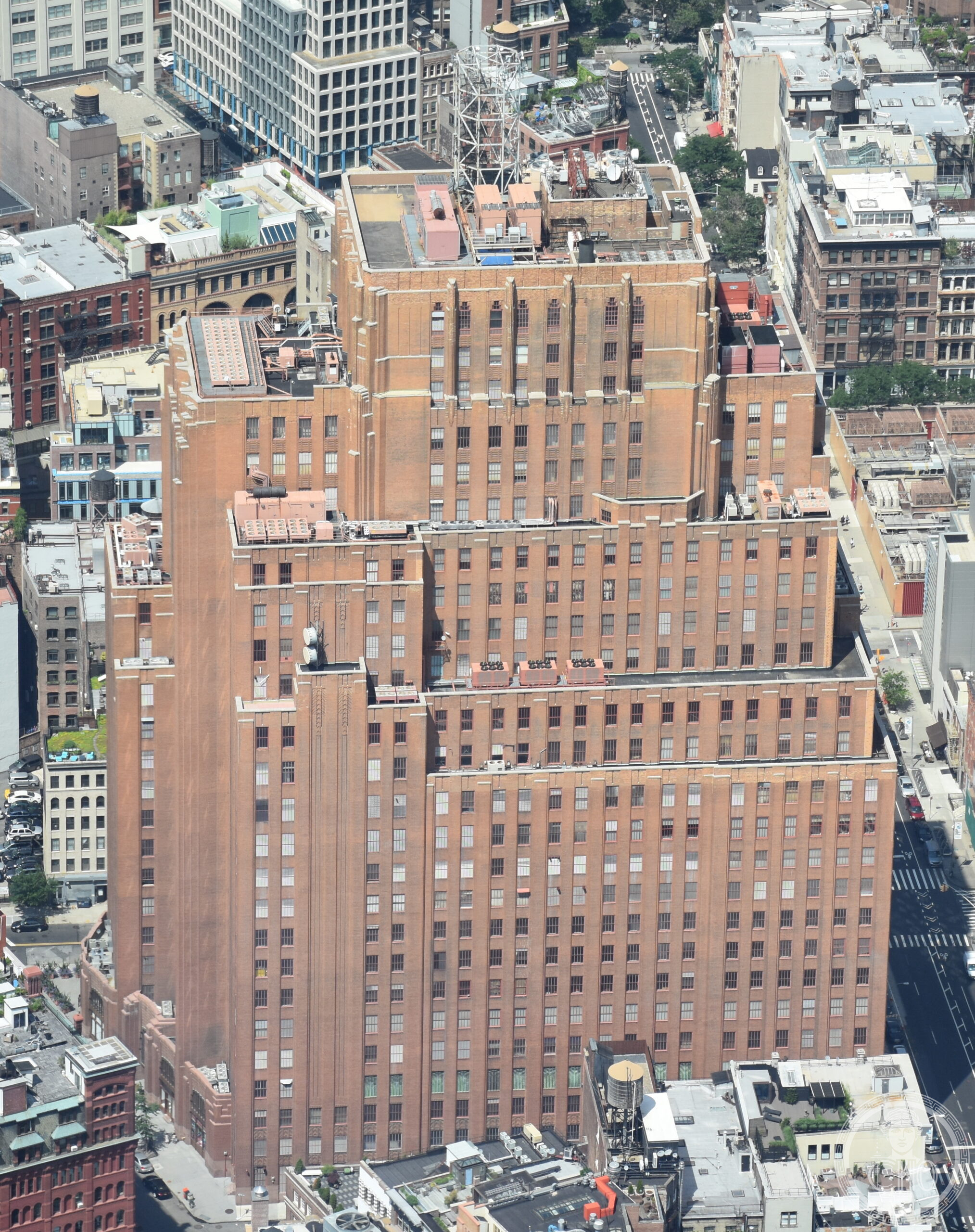 60 Hudson Street Western Union Building, New York City, Art Deco brick tower