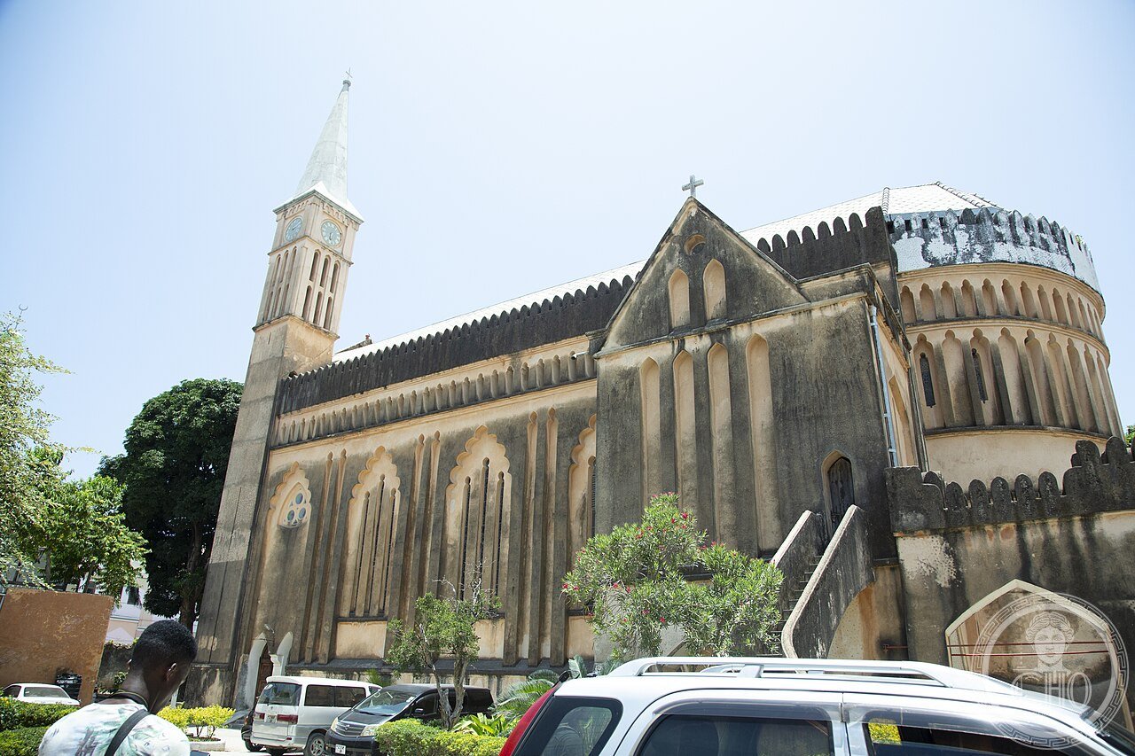 Christ Church Cathedral in Stone Town, Zanzibar, built 1873-1879 by the Universities Mission to Central Africa on the site of the former Zanzibar slave market
