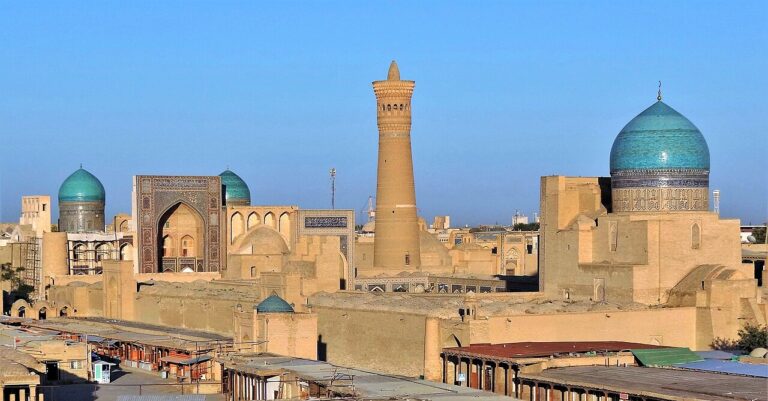 UNESCO World Heritage Sites Near Bukhara: The Minaret Genghis Khan Spared When He Burned the City, the 892 CE Mausoleum That Is Central Asia’s Oldest Islamic Building and the Bazaar Domes That Still Mark Silk Road Crossroads