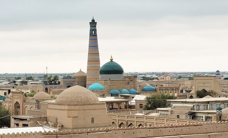 UNESCO World Heritage Sites Near Itchan Kala in Khiva: The Unfinished Minaret of a Dead Khan, the Mosque of 212 Ancient Wooden Columns and the Most Intact Medieval Islamic City in Central Asia