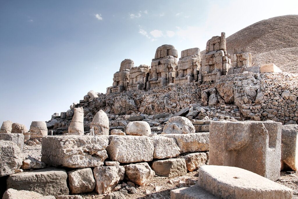 UNESCO World Heritage Sites Near Nemrut Dağ: The 50-Metre Burial Mound of King Antiochus I, Colossal Stone Heads at 2,134 Metres and the Kingdom of Commagene