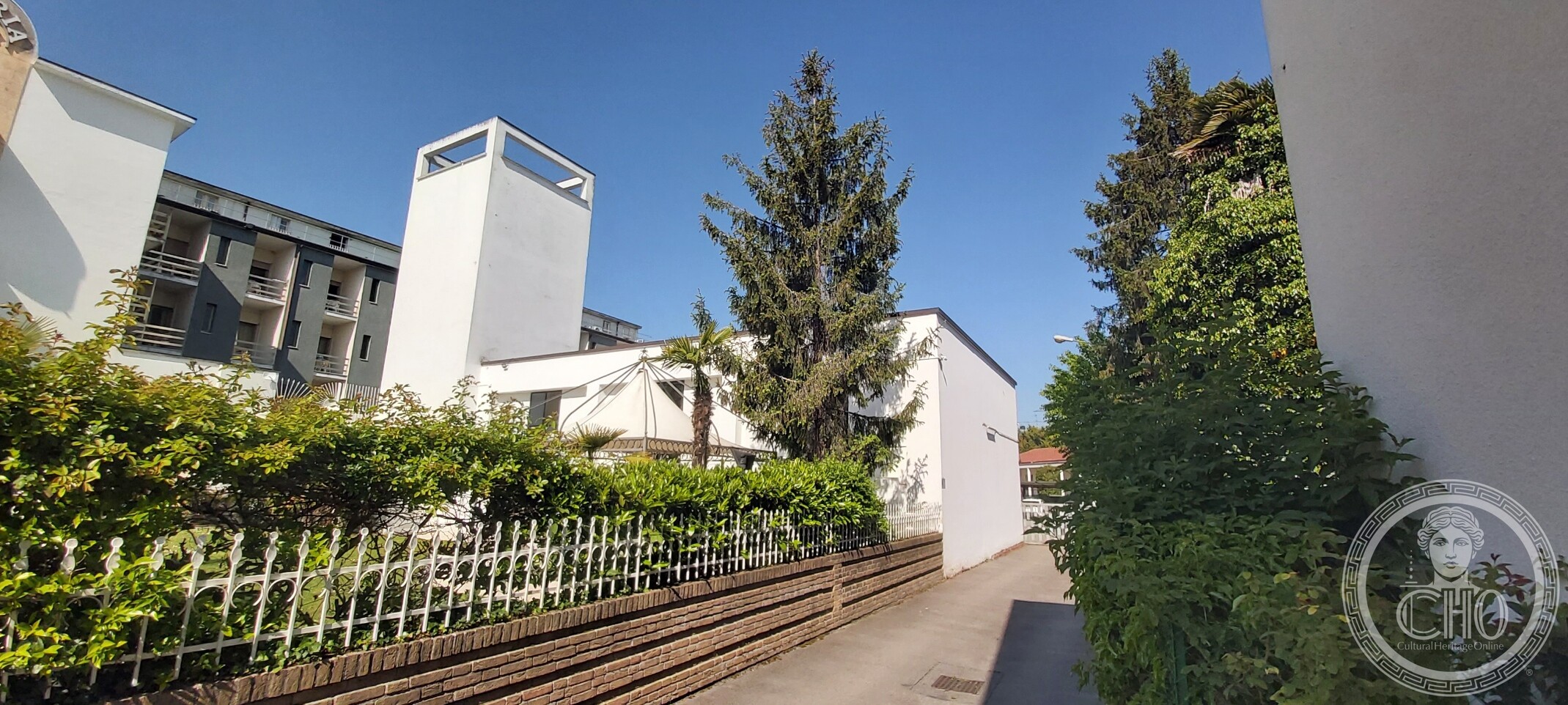 The surviving tower of the former Casa del Fascio in Abano Terme