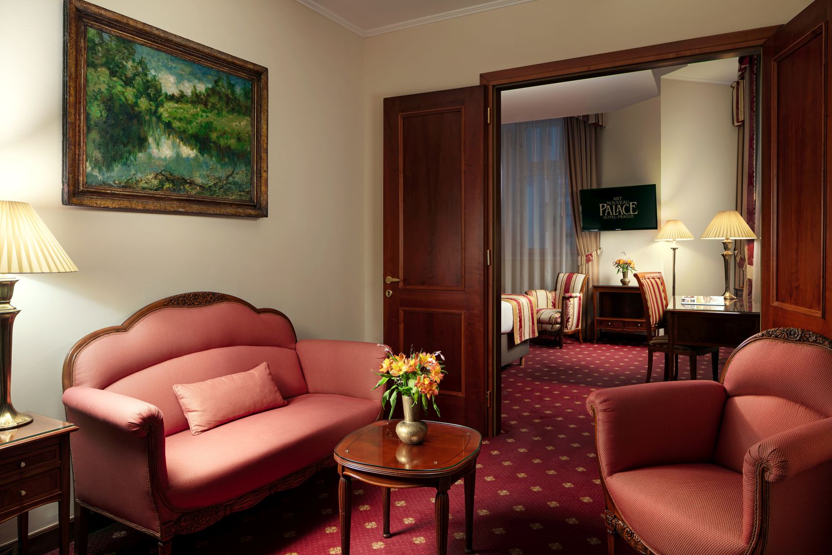 Living room of the Art Nouveau Suite at the Palace Hotel, Prague