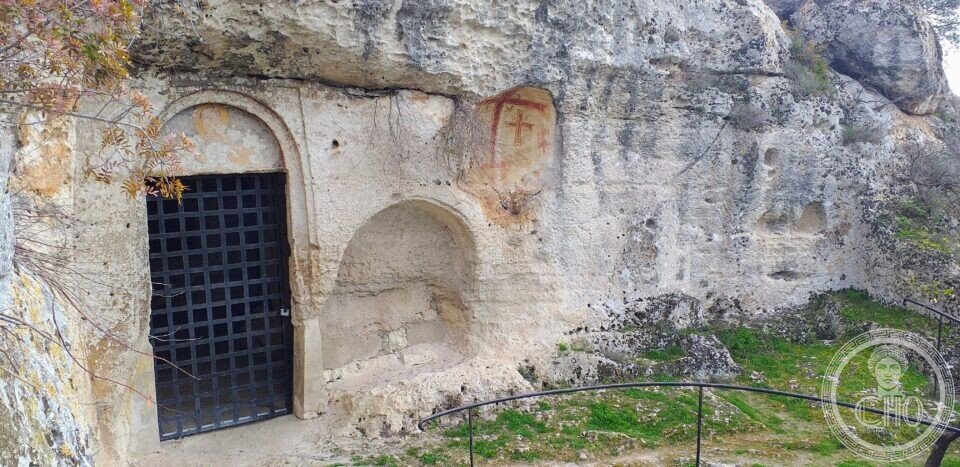 The rock-cut entrance of the church of San Nicola, Mottola