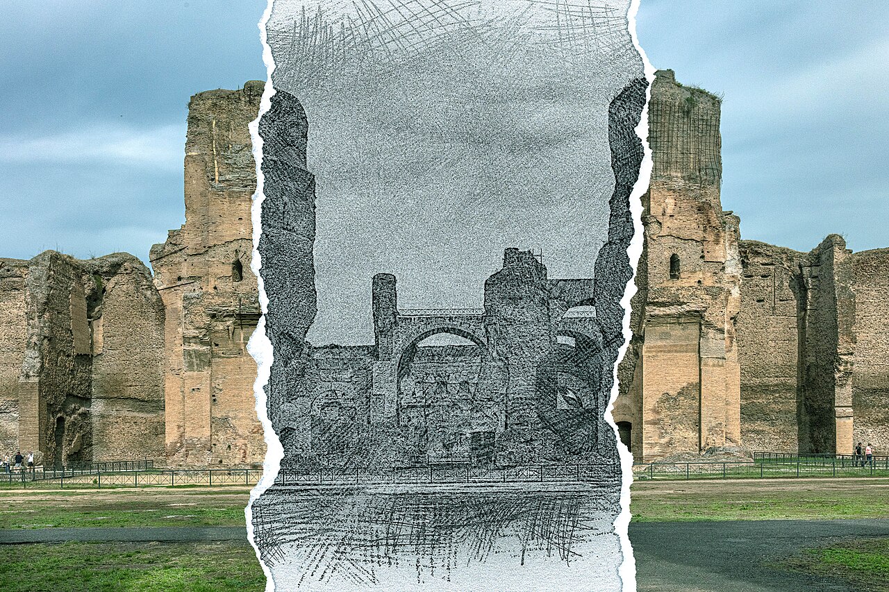 The Baths of Caracalla or Antoniniane  - Virtual Tour 360° — via Wikimedia Commons