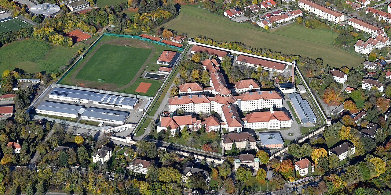 Aerial view of Landsberg Prison's radial complex