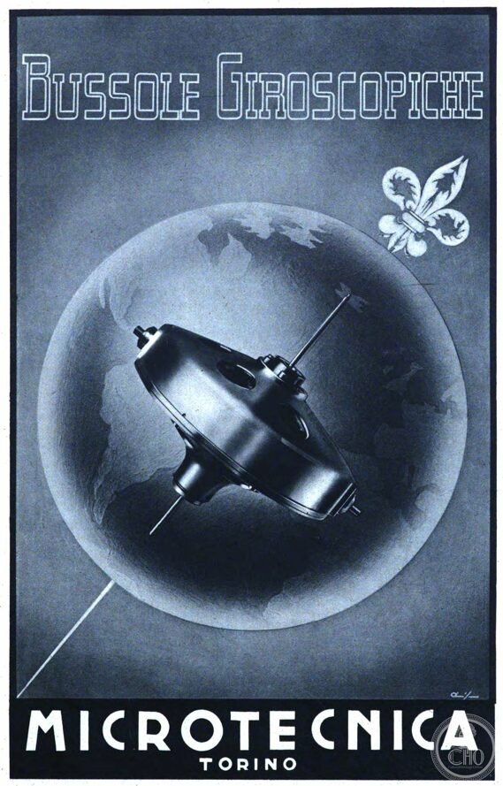 Bussole Giroscopiche: a Microtecnica Torino Advertising Poster
