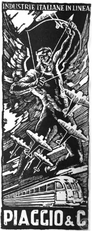 «Industrie italiane in linea»: the 1939 Piaggio woodcut by Daniele Fontana