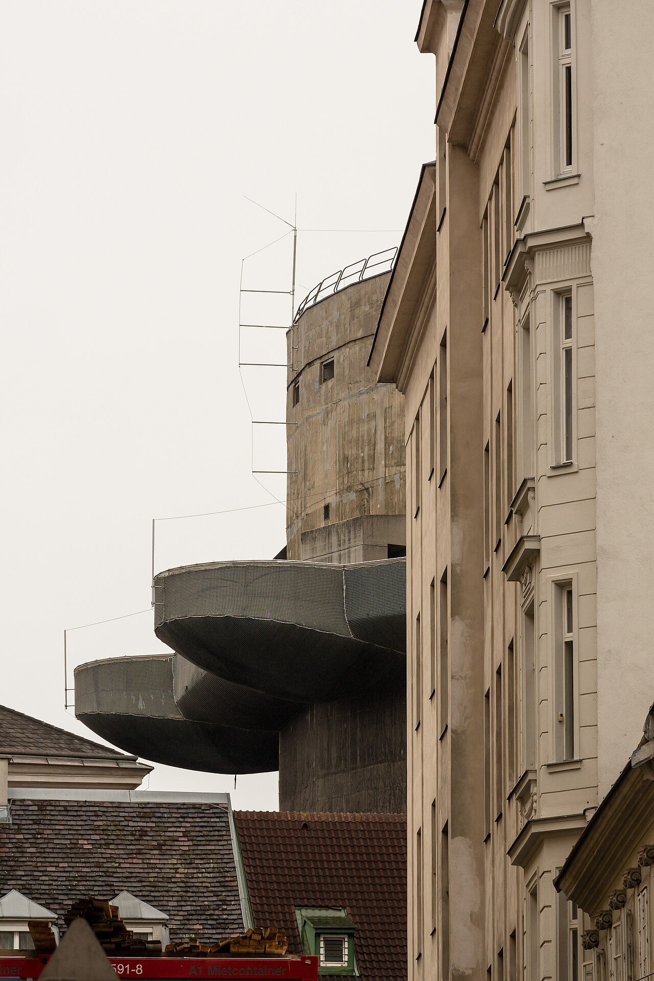 The Stiftskaserne Gefechtsturm flak tower, still an active military installation