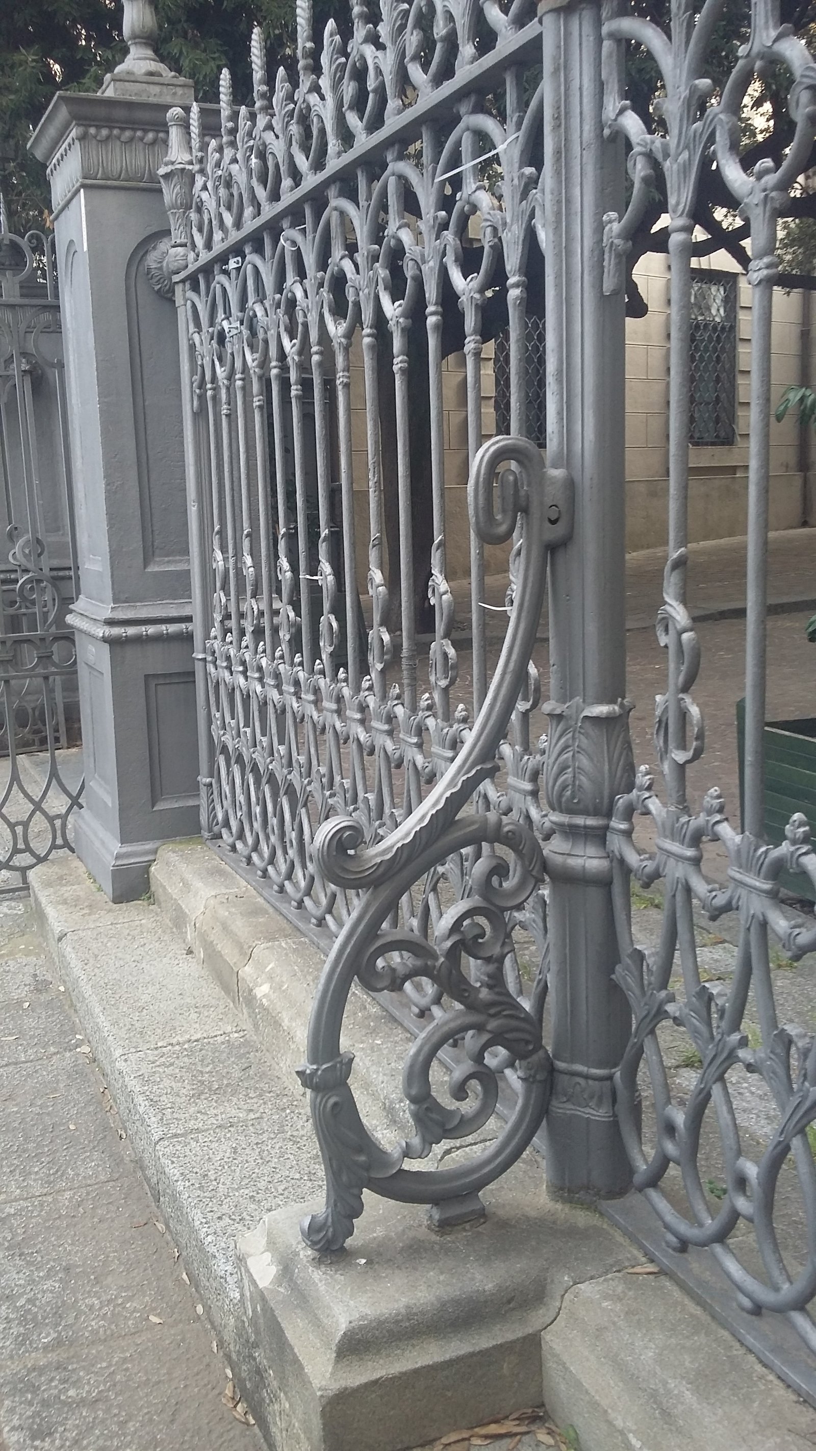 The nineteenth-century moulded-iron railing and gate of Villa Margherita in Catanzaro