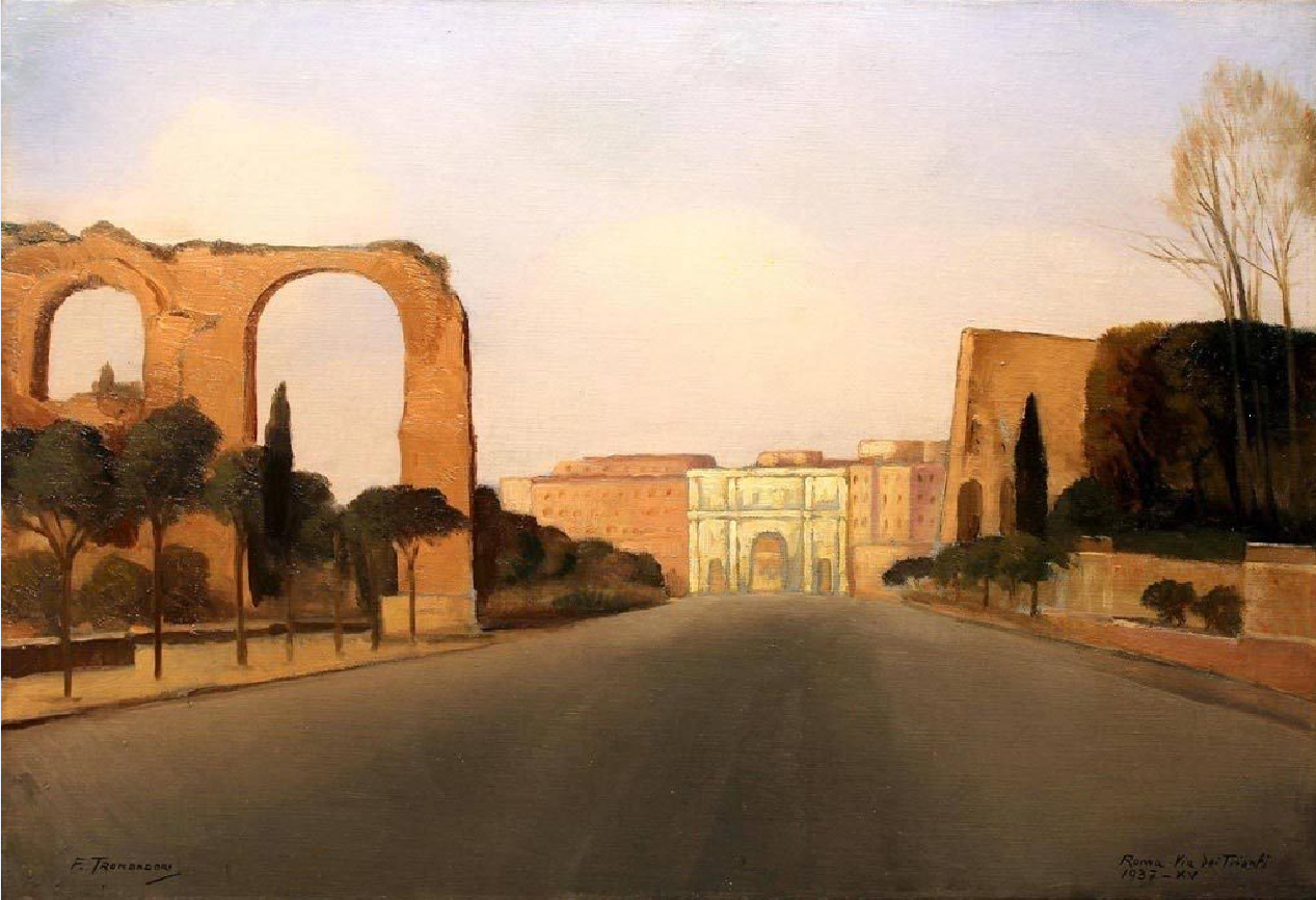 Via dei Trionfi a Roma by Francesco Trombadori, 1937 Via dei Trionfi a Roma by Francesco Trombadori, 1937