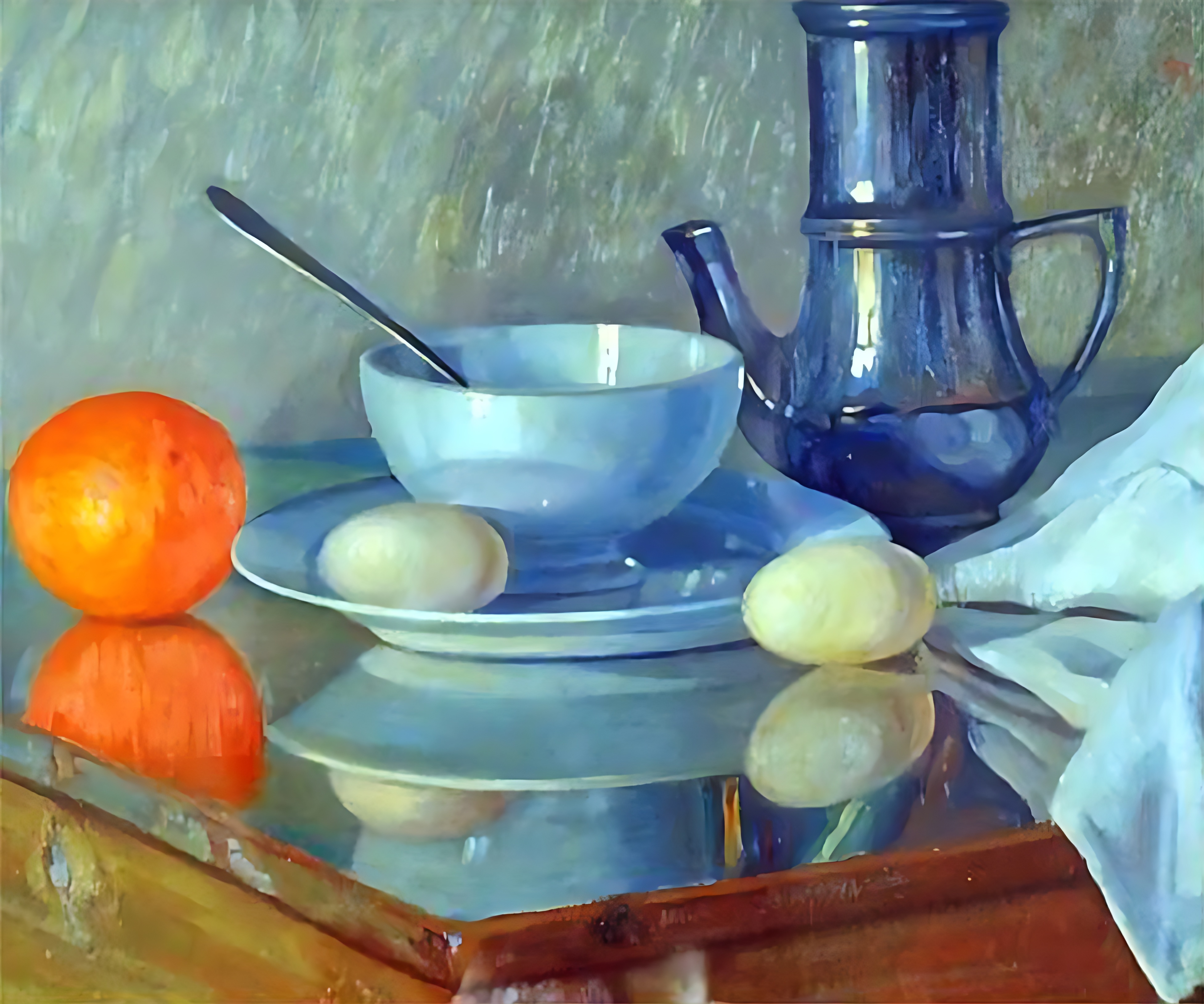 Still Life with Bowl, Eggs and Orange by Archimede Santi Still Life with Bowl, Eggs and Orange by Archimede Santi