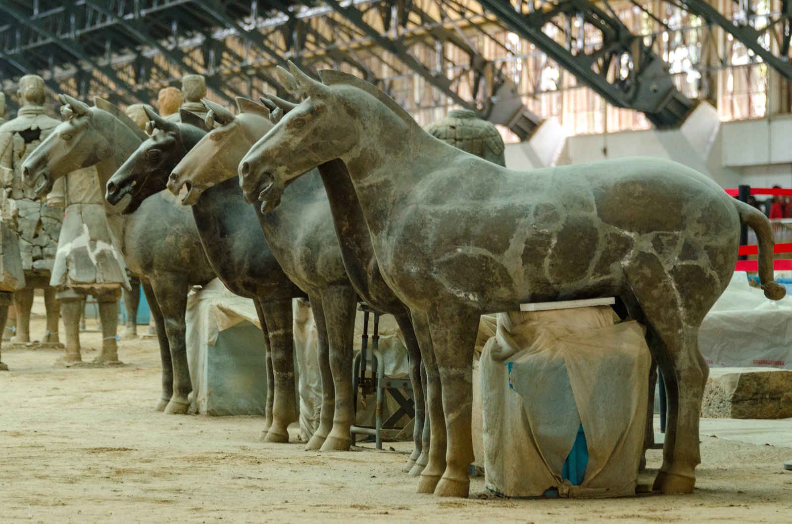 Terracotta horse figures from the Mausoleum of the First Qin Emperor, Lintong District, Xi'an