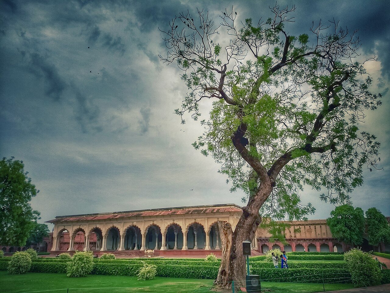 Agra Fort red sandstone walls, UNESCO World Heritage Site India