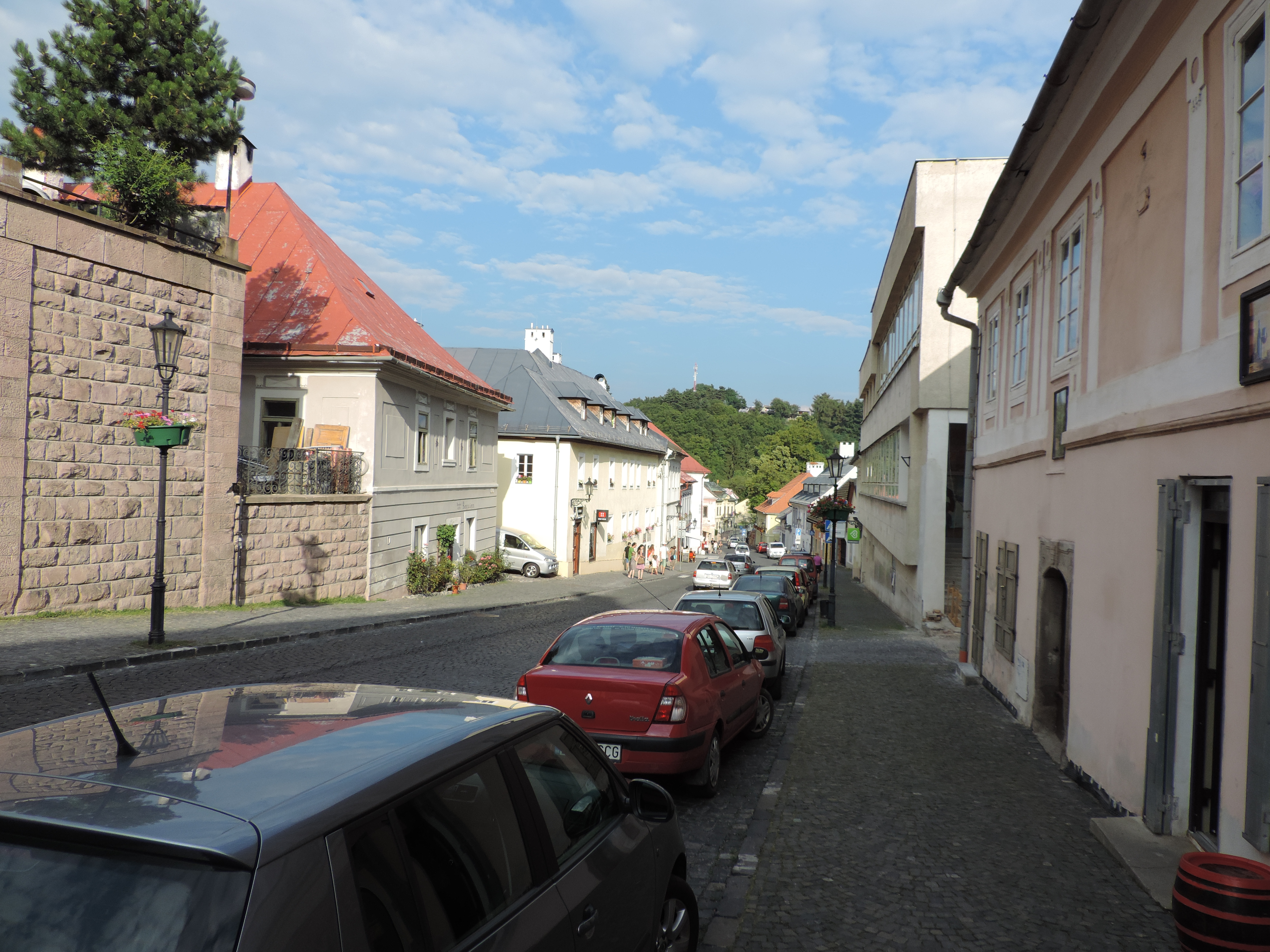 Rooftops and church towers of Banská Štiavnica historic town centre Slovakia