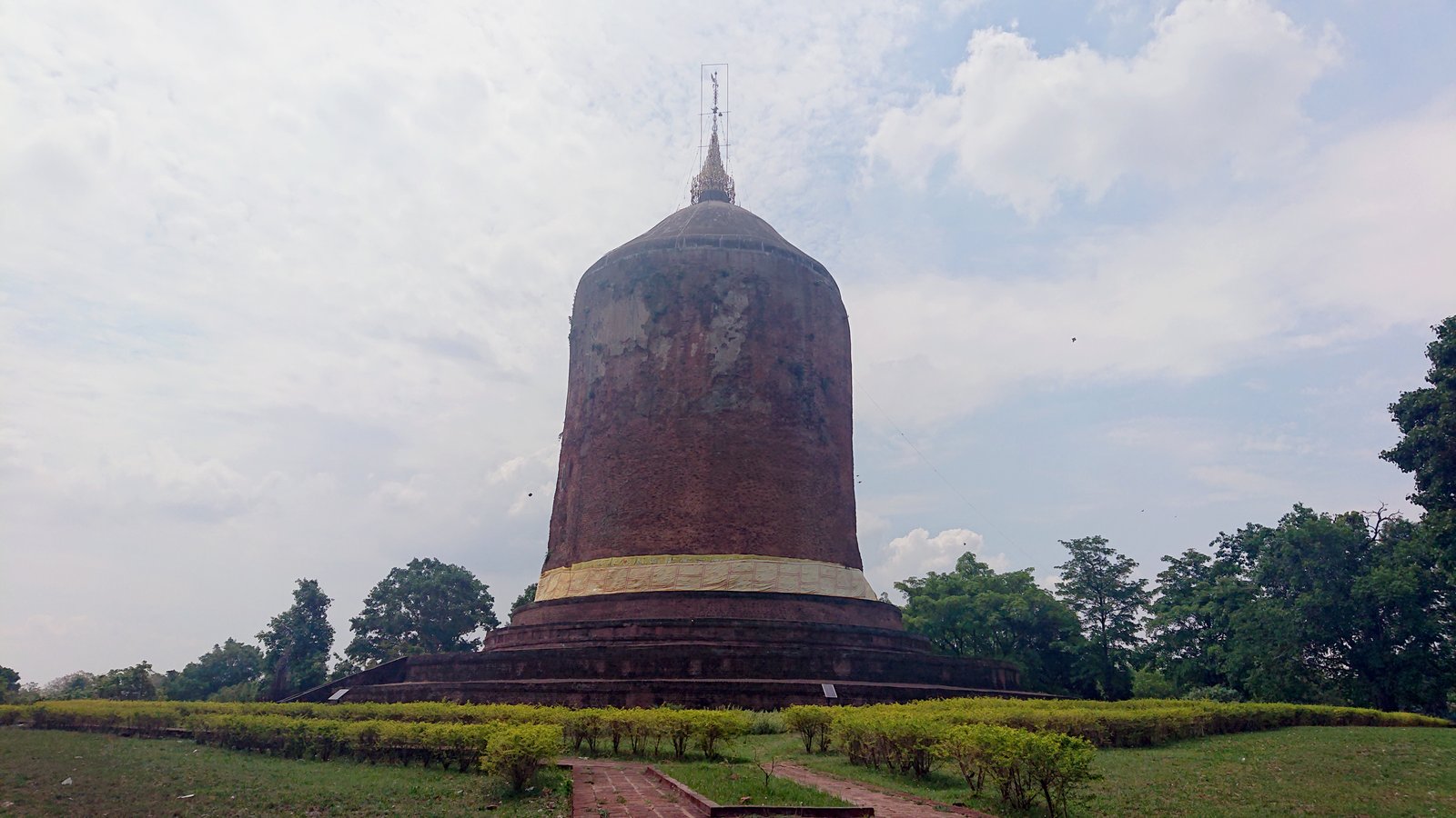 Bawbawgyi Stupa rising from dry scrubland at Sri Ksetra ancient city, Myanmar