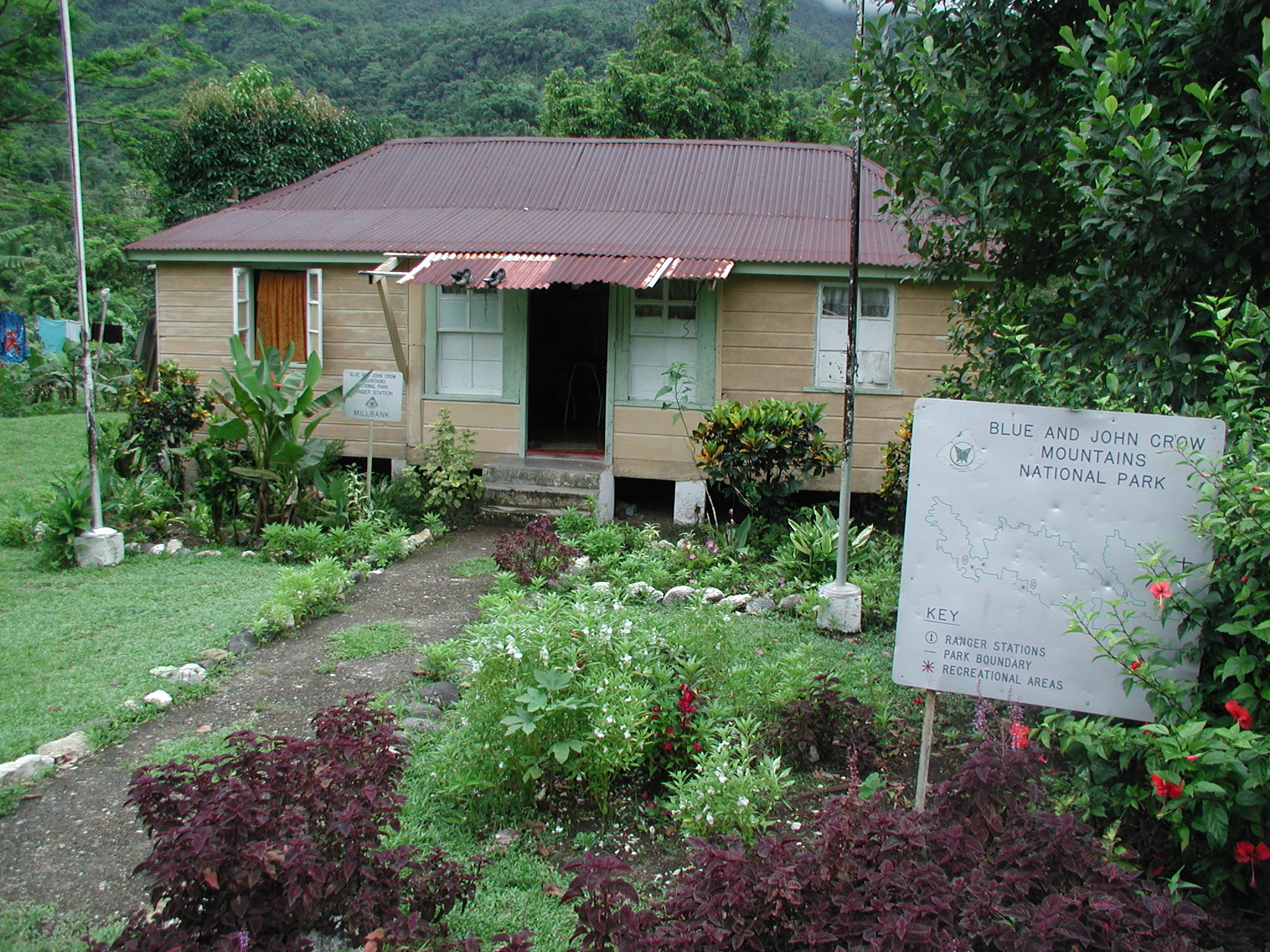Ranger station building at the Blue Mountain and John Crow Mountain National Park entrance
