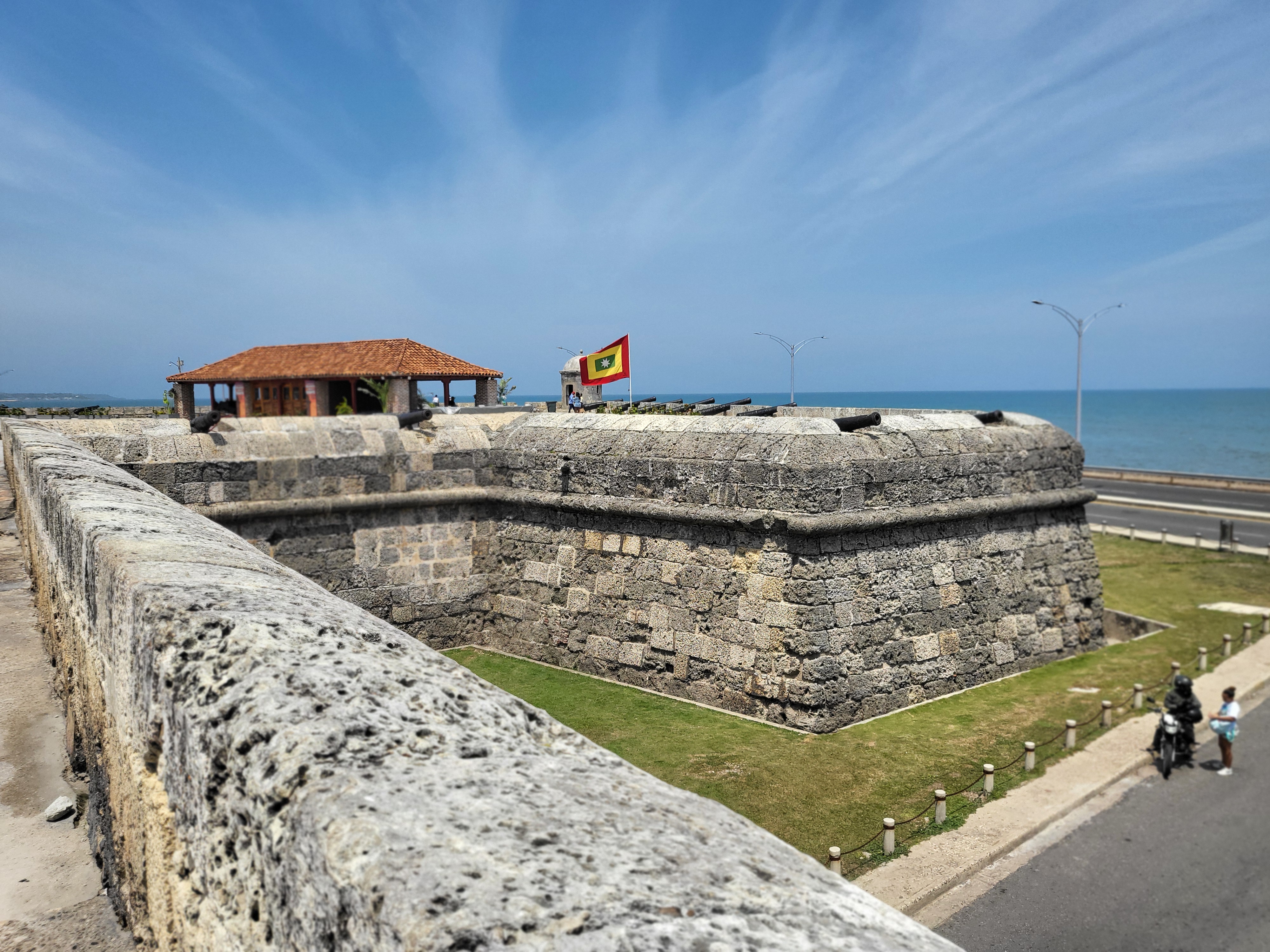 Castillo de San Felipe de Barajas fortress walls rising above Cartagena Colombia