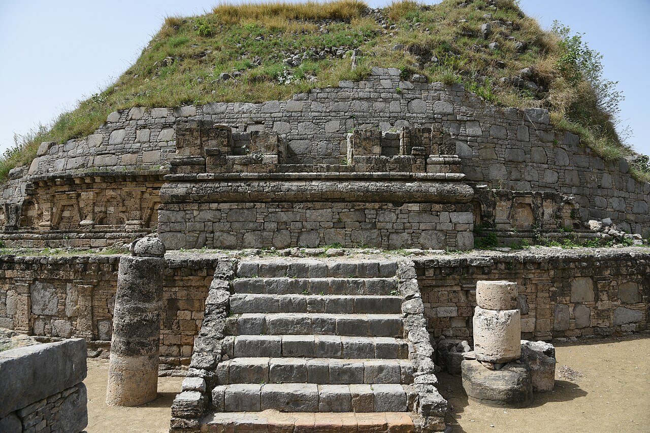 Dharmarajika Stupa rising from ancient Mauryan ruins at Taxila Pakistan