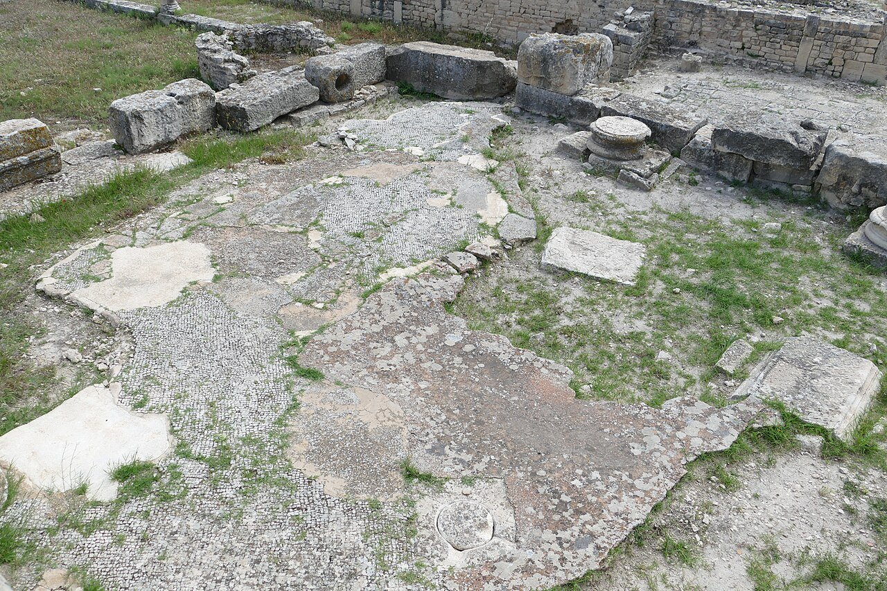 Roman temple ruins at Dougga Thugga Tunisia