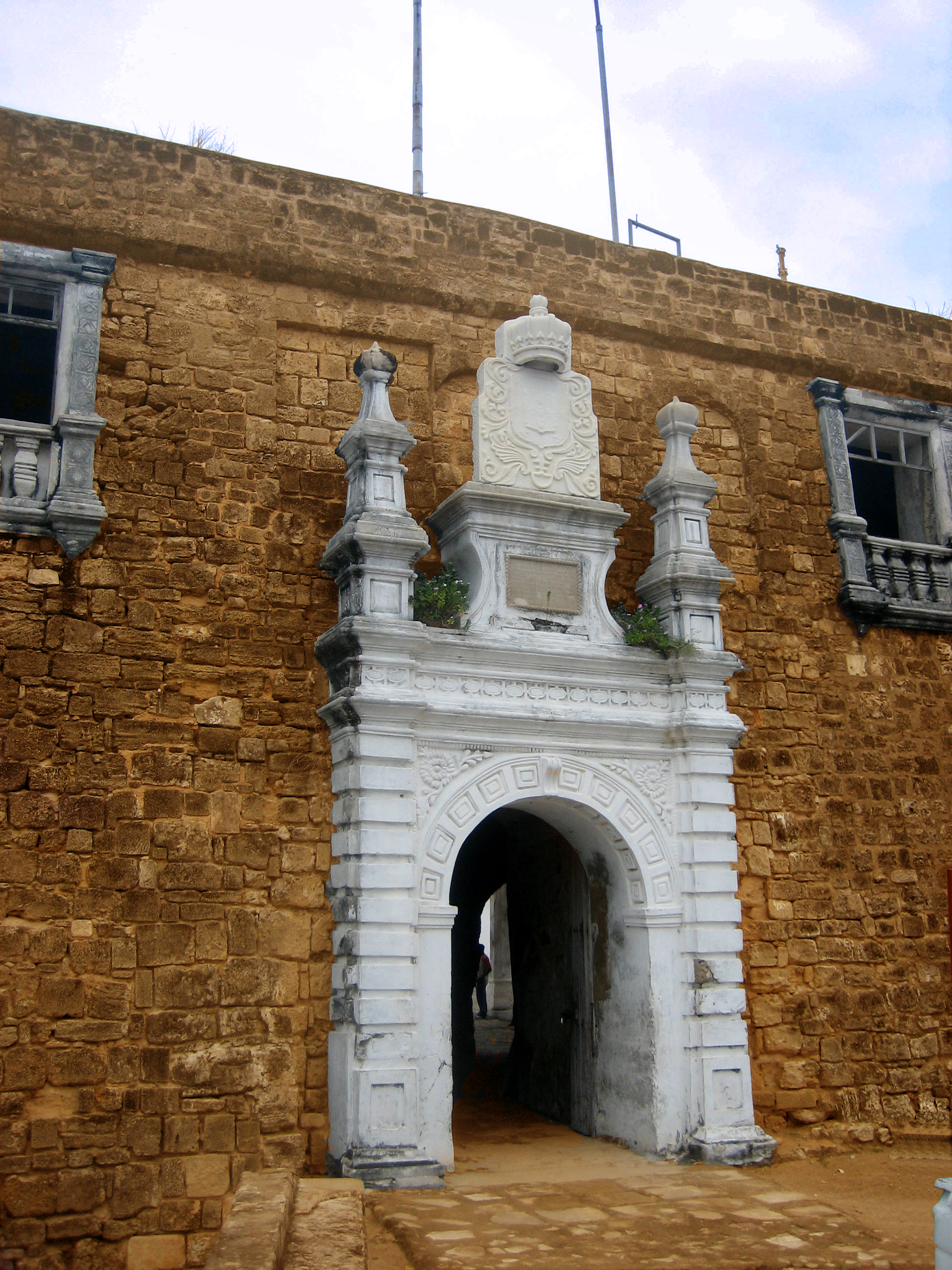 Stone walls of Fort São Sebastião on the Island of Mozambique