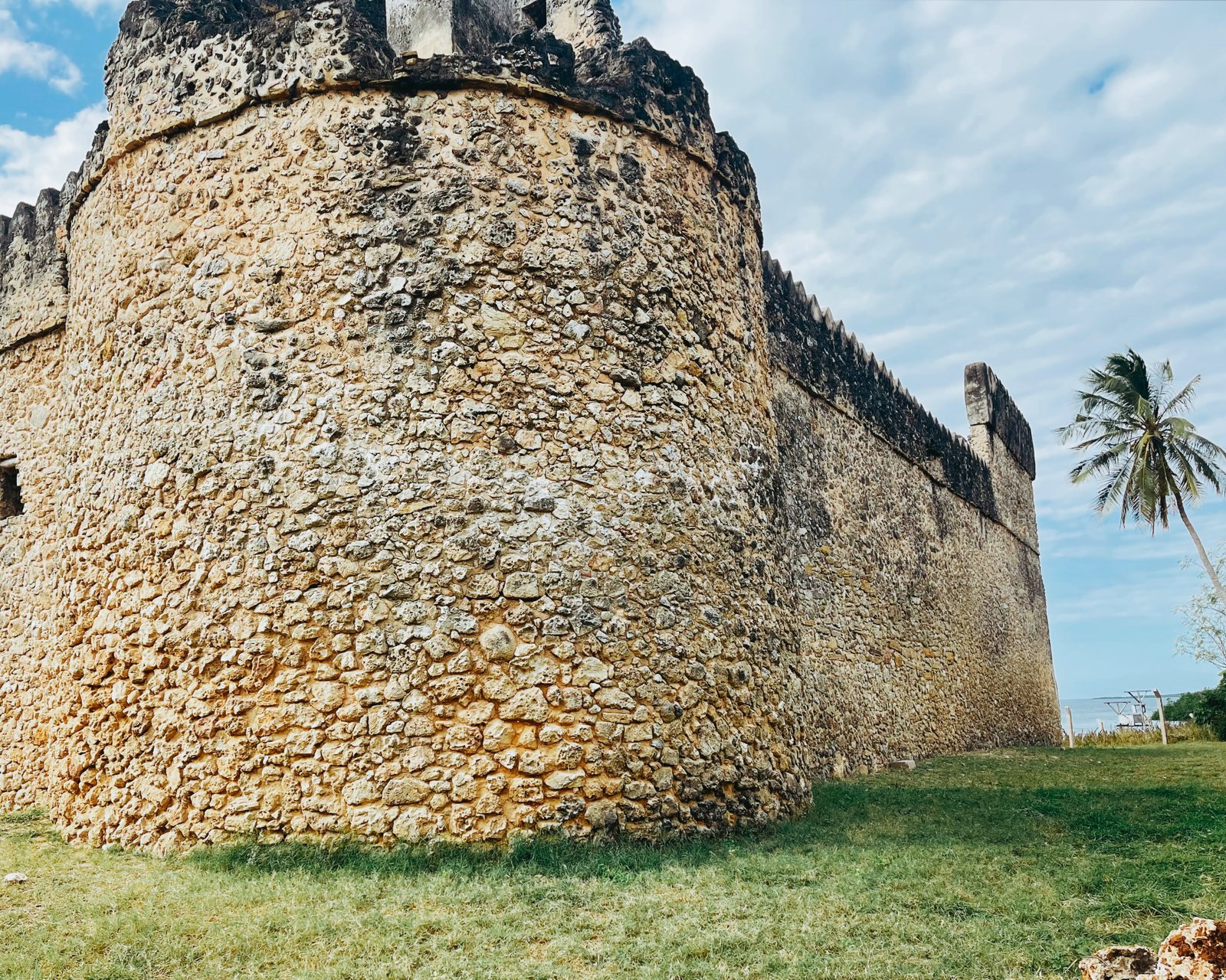 Crumbling coral-stone vaulted ruins of the Husuni Kubwa palace at Kilwa Kisiwani