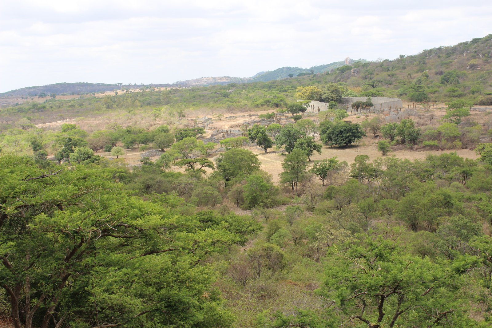 Massive dry-stone walls of the Great Enclosure at Great Zimbabwe National Monument