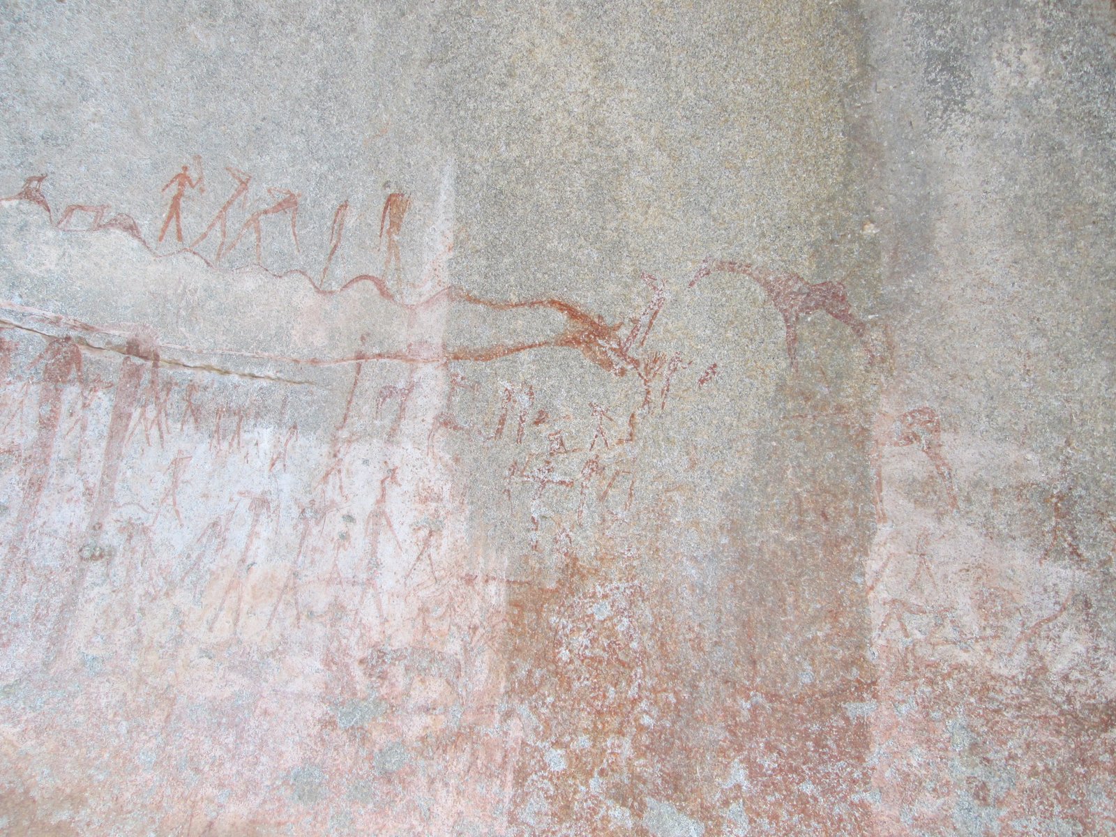 San rock paintings on cave walls in the Matobo Hills, Zimbabwe